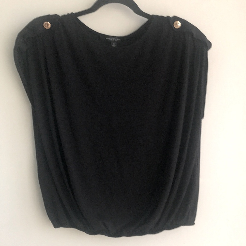 Black Women's Top with Button Detail